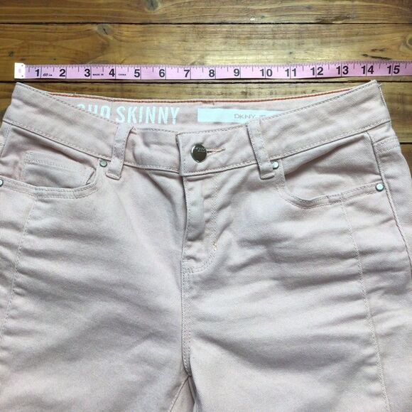Dkny jeans Soho skinny pink size 4 mid-low rise in powder soft pink soft girl - Picture 8 of 12